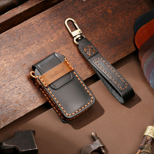 Hallmo Car Cowhide Leather Key Protective Cover Key Case for Honda Civic / Accord 2-button(Black) by Hallmo