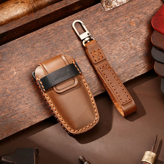 Hallmo Car Cowhide Leather Key Protective Cover Key Case for Haval H6(Brown) by Hallmo