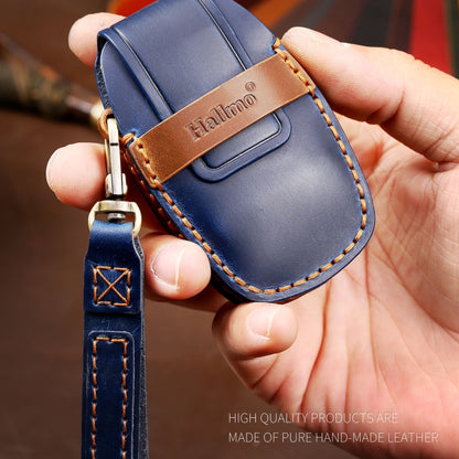 Hallmo Car Cowhide Leather Key Protective Cover Key Case for Geely Emgrand B Style(Black) by Hallmo