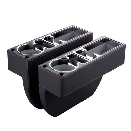 Car Multi-functional Console PU Leather Box Cup Holder Seat Gap Side Storage Box (Black) by buy2fix
