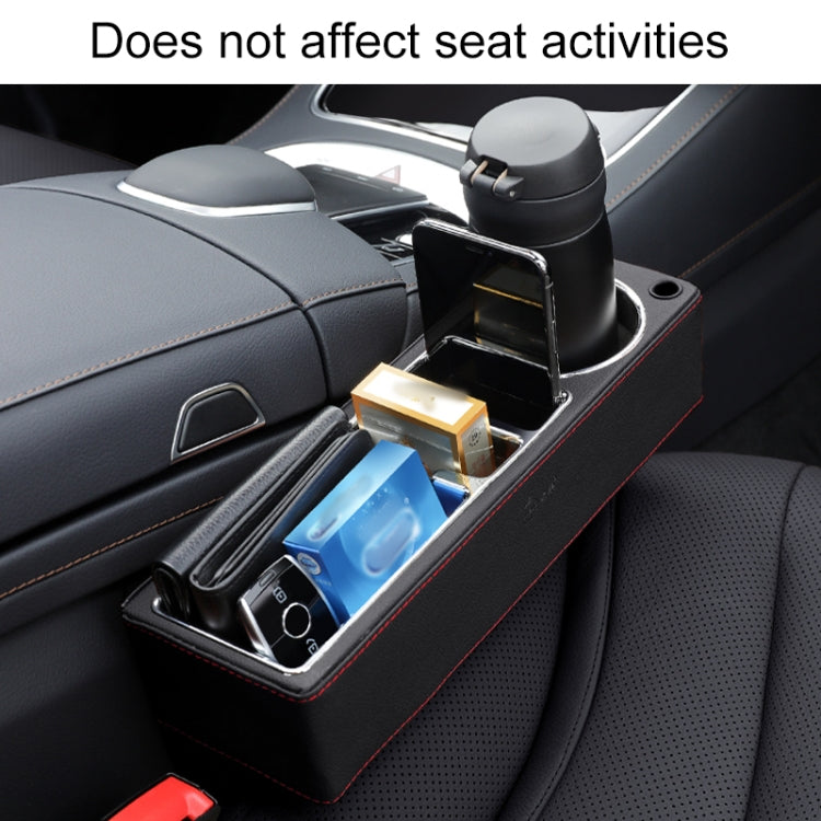 Car Multi-functional Console PU Leather Box Cup Holder Seat Gap Side Storage Box (Brown) by buy2fix