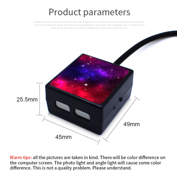 C208 5V 0.1W IPX4 USB Car Rotating Star Lights Red Green Starry Sky Atmosphere Lamp by buy2fix