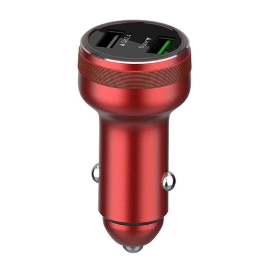 Dual USB 66W Car Flash Charger for OPPO / Huawei (Red) by buy2fix