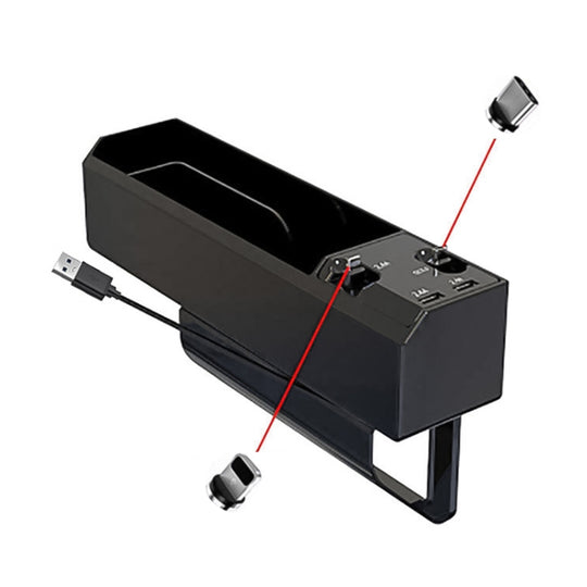 USB-C / Type-C + 8PIN Interface Car Multi-functional Cup Holder Seat Gap Side Storage Box