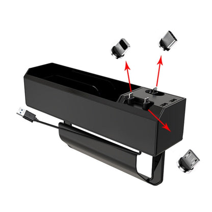Micro USB + USB-C / Type-C + 8PIN Interface Car Multi-functional Cup Holder Seat Gap Side Storage Box by buy2fix