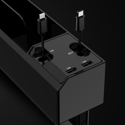 Micro USB + USB-C / Type-C + 8PIN Interface Car Multi-functional Cup Holder Seat Gap Side Storage Box by buy2fix
