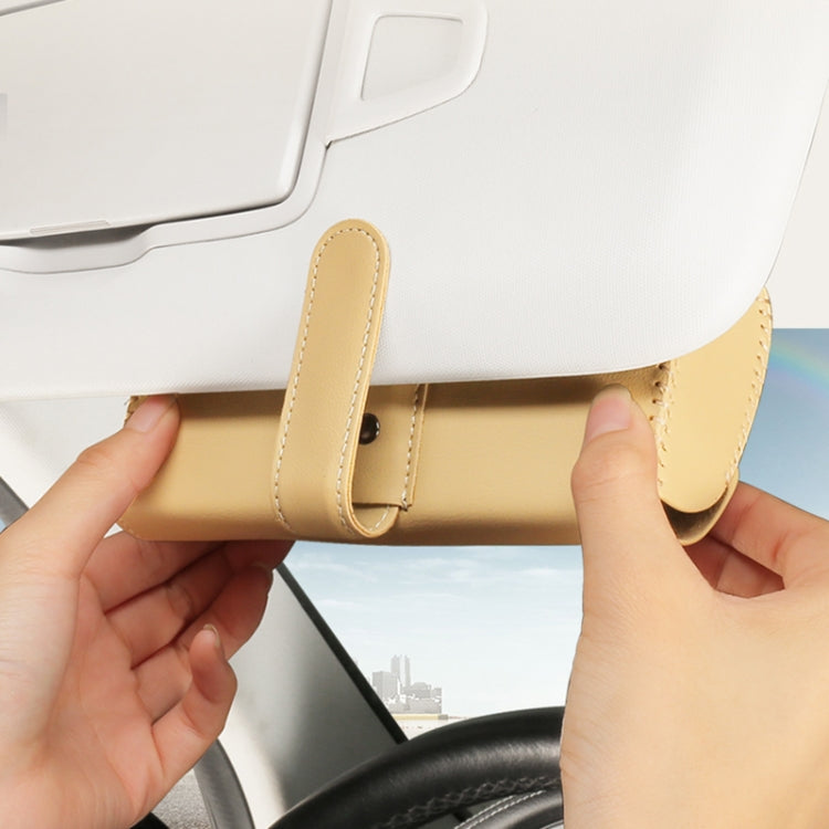 533 Car Glasses Storage Bag Glasses Box (Beige) by buy2fix
