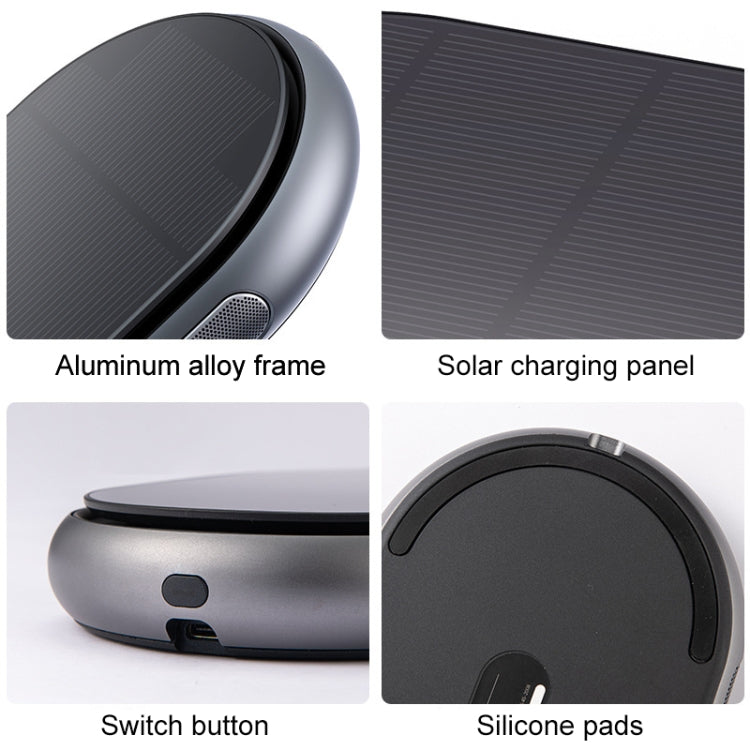 Car Wireless Negative Ion Solar Air Purifier(Grey) by buy2fix