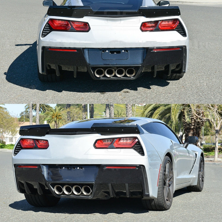 4 PCS Car Modified ABS Rear Wing Side Spoiler Lip for Chevrolet Corvette by buy2fix