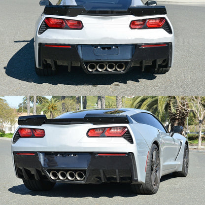 4 PCS Car Modified ABS Rear Wing Side Spoiler Lip for Chevrolet Corvette by buy2fix