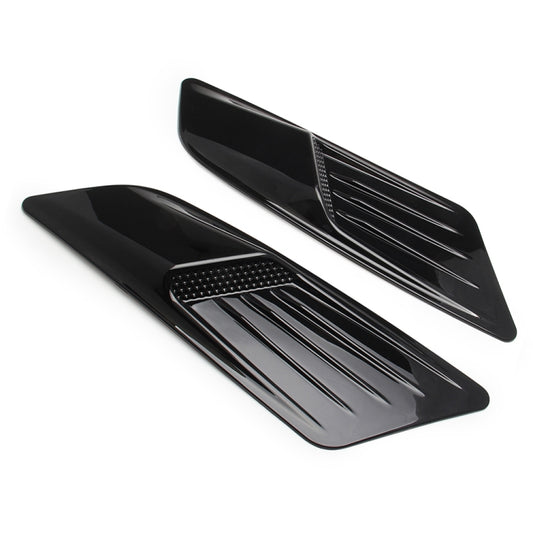 2 PCS Car Decorative Air Flow Intake Scoop Bonnet Side Fender Vent Hood Set for Ford Mustang 2015-2017, Bright Black by buy2fix