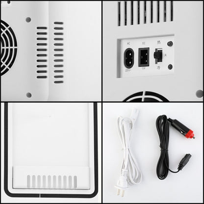 8L 37-48W Tempered Glass Panel Car / Home Mini Refrigerator US Plug(Gold) by buy2fix