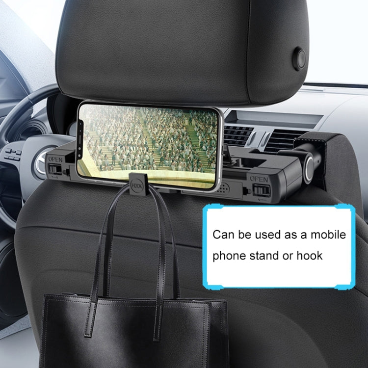 A05 Adjustable Car Auto U-shaped Memory Foam Neck Rest Cushion Seat Pillow with Hook & Mobile Phone Holder (Brown) by buy2fix