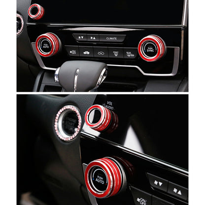 3 PCS Car Metal Air Conditioner Knob Case for Honda CR-V 2017-2021 (Red) by buy2fix