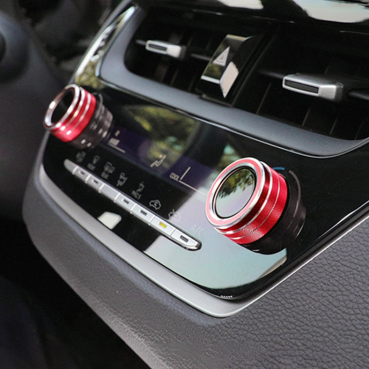 2 PCS Car Metal Air Conditioner Knob Case for Toyota Corolla / Levin / Allion / Yaris 2019-2021 (Red) by buy2fix