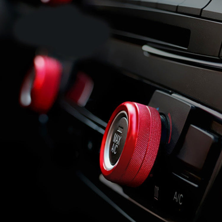 3 PCS Car Metal Air Conditioner Knob Case for BMW X1 / X2 / GT (Red) by buy2fix