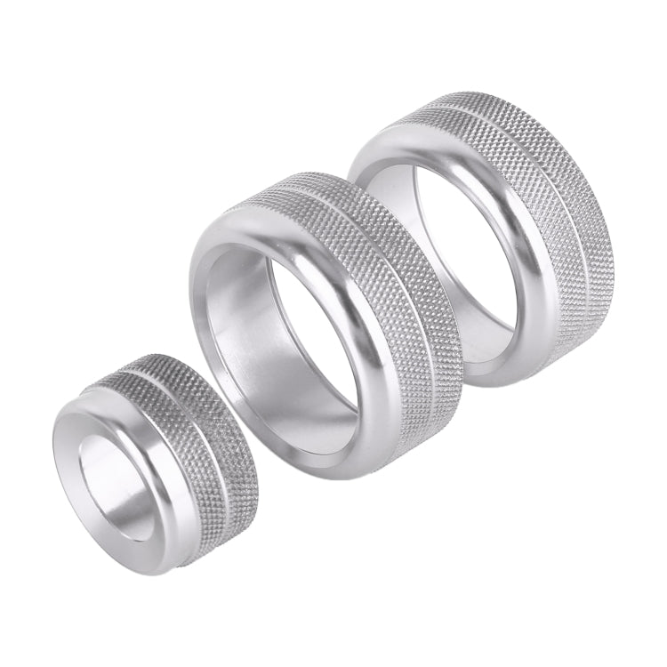 3 PCS Car Metal Air Conditioner Knob Case for BMW X1 / X2 / GT (Silver) by buy2fix
