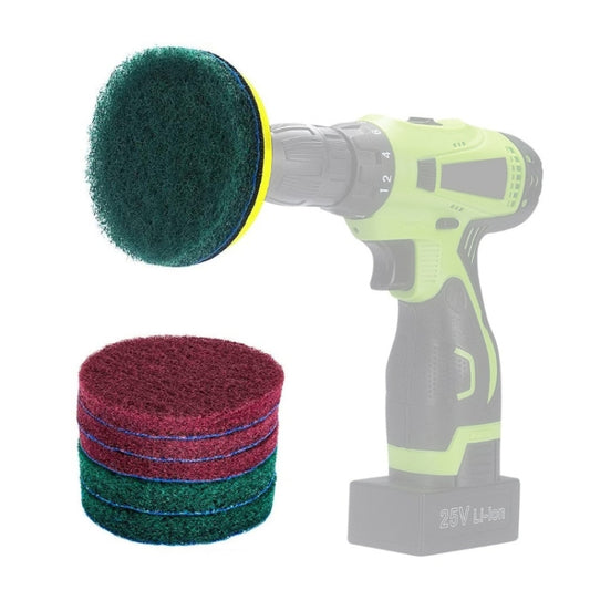 11 in 1 4 inch Sticky Disc Scouring Pad Floor Wall Window Glass Cleaning Descaling Electric Drill Brush Head Set by buy2fix