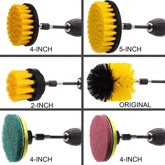 14 in 1 4 inch Sponge Scouring Pad Floor Wall Window Glass Cleaning Descaling Electric Drill Brush Head Set, Random Color Delivery by buy2fix