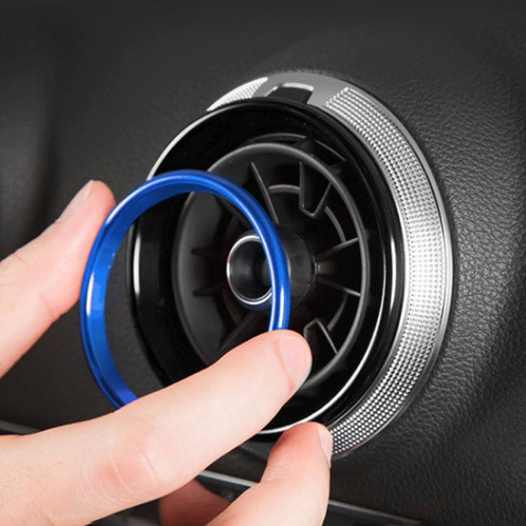 4 PCS / Set Air Conditioning Vent Metal Decorative Ring for Audi A1(Blue) by buy2fix