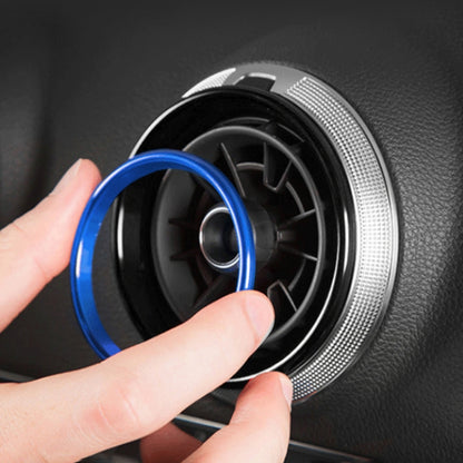 4 PCS / Set Air Conditioning Vent Metal Decorative Ring for Audi A1(Blue) by buy2fix