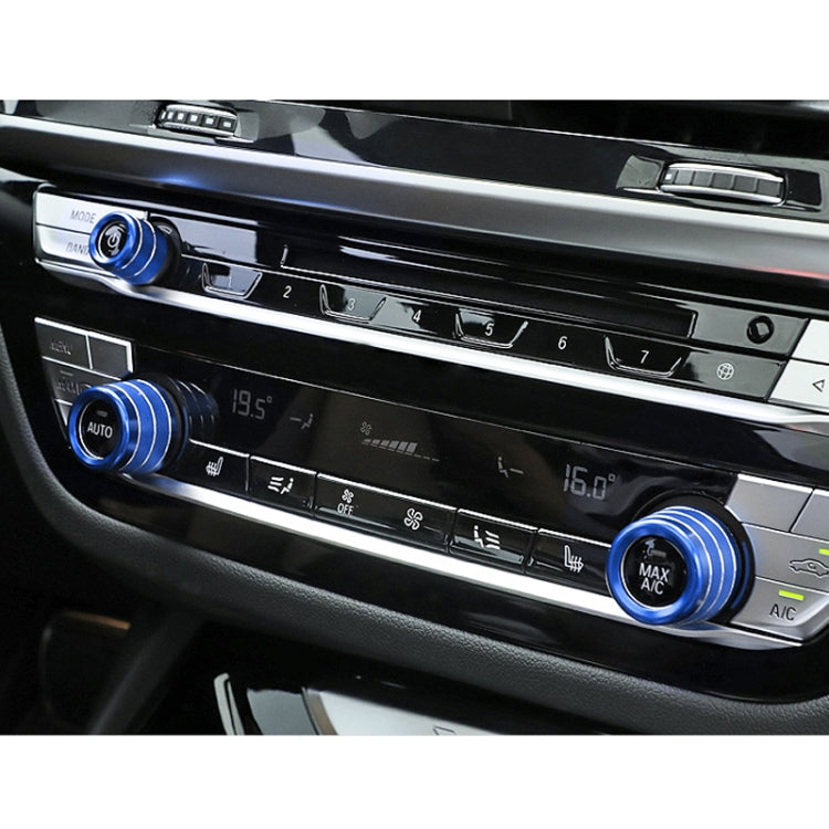 3 PCS / Set Air Conditioning Knob Metal Decorative Ring for BMW X3 / X4 / 5 Series / 7 Series / 6 Series GT (Blue) by buy2fix