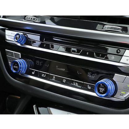 3 PCS / Set Air Conditioning Knob Metal Decorative Ring for BMW X3 / X4 / 5 Series / 7 Series / 6 Series GT (Blue) by buy2fix