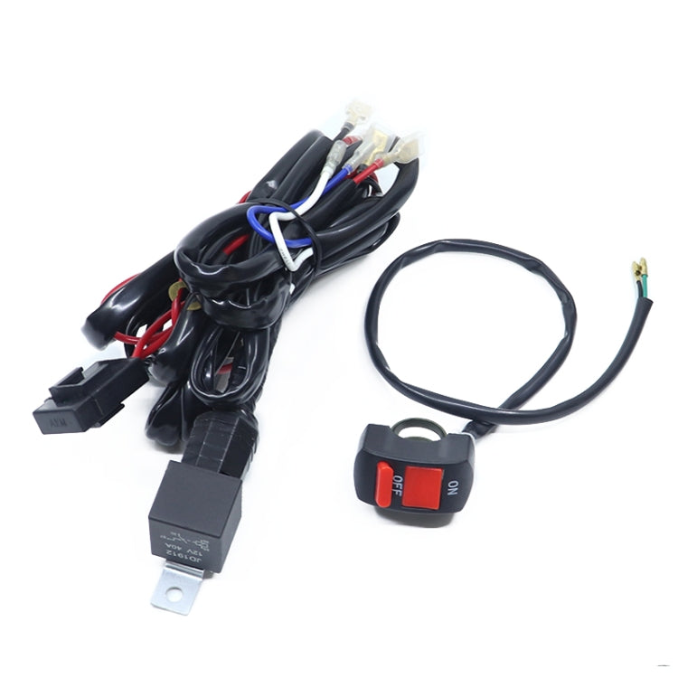 12V 2 in 1 Car / Motorcycle LED Spotlight Headlight Flashing Wiring Harness Cable - In Car by buy2fix | Online Shopping UK | buy2fix