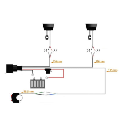 24V 2 in 1 Car / Motorcycle LED Spotlight Headlight Flashing Wiring Harness Cable - In Car by buy2fix | Online Shopping UK | buy2fix