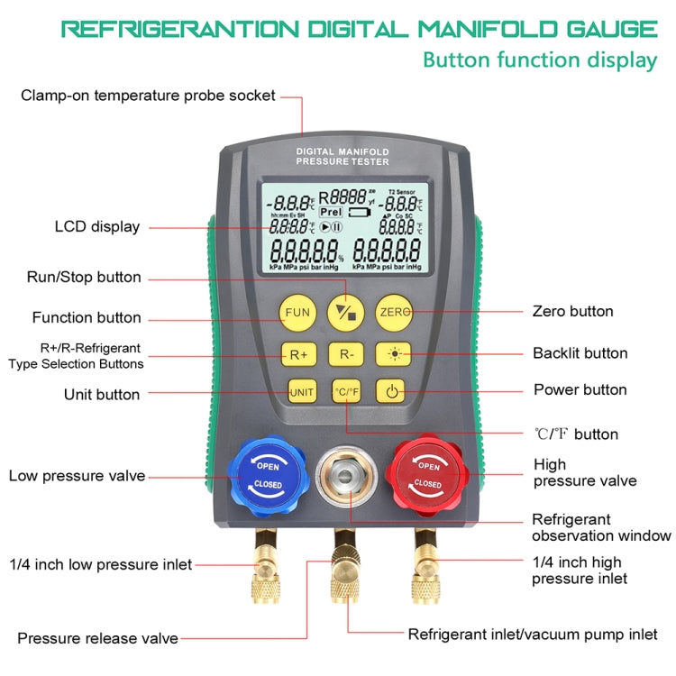 DUOYI DY517 Car Air Conditioning Repair Electronic Refrigerant Meter Air Conditioning Fluoride Meter - In Car by buy2fix | Online Shopping UK | buy2fix