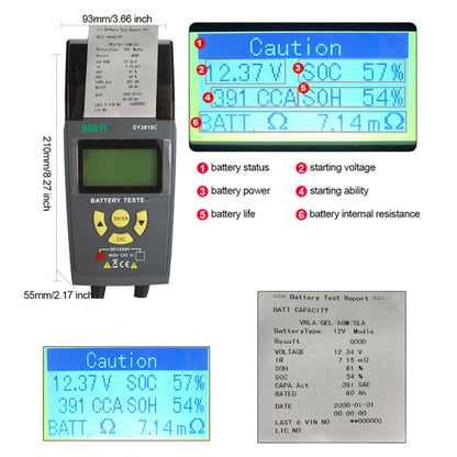 DUOYI DY3015C Car 24V Battery Tester - In Car by buy2fix | Online Shopping UK | buy2fix