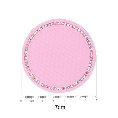 2 PCS Car Diamond Anti-skid Soft Rubber Water Cup Mat(Pink) - In Car by buy2fix | Online Shopping UK | buy2fix