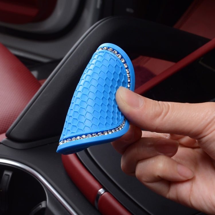 2 PCS Car Diamond Anti-skid Soft Rubber Water Cup Mat(Blue) by buy2fix