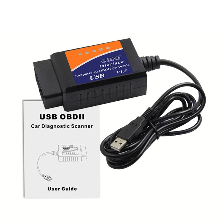 OBD ELM327 V1.5 USB Car Fault Diagnostic Scanner with CH340T Chip - In Car by buy2fix | Online Shopping UK | buy2fix