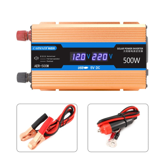 Carmaer Modified Sine Wave 24V to 220V 500W Car Multi-function Double Digital Display Inverter Household Power Converter by buy2fix