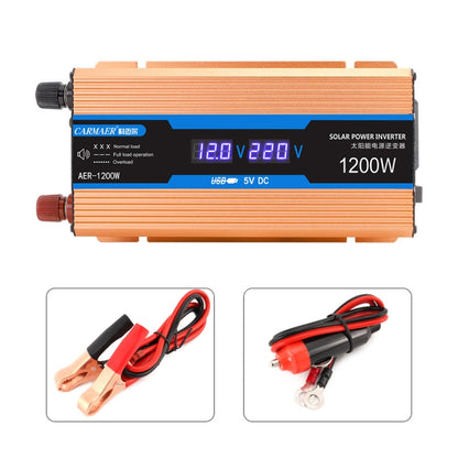 Carmaer Modified Sine Wave 24V to 220V 1200W Car Multi-function Double Digital Display Inverter Household Power Converter by buy2fix