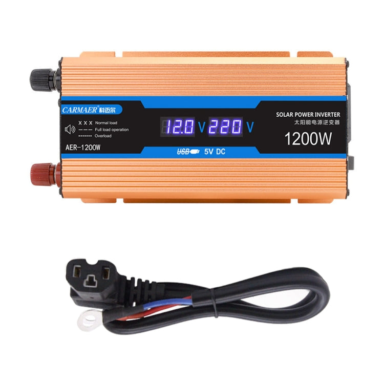 Carmaer 48V to 220V 1200W Car Multi-function Double Digital Display Inverter Household Power Converter - In Car by buy2fix | Online Shopping UK | buy2fix