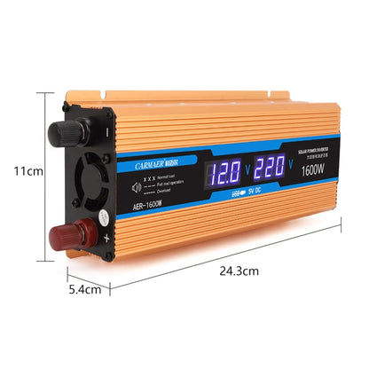 Carmaer 60V to 220V 1600W Car Multi-function Double Digital Display Inverter Household Power Converter - In Car by buy2fix | Online Shopping UK | buy2fix