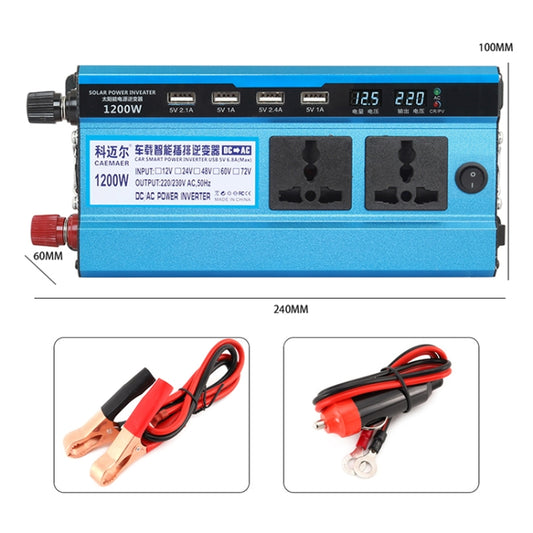 Carmaer 12V to 220V 1200W Double Cigarette Lighter Car Double Digital Display Inverter Household Power Converter by buy2fix