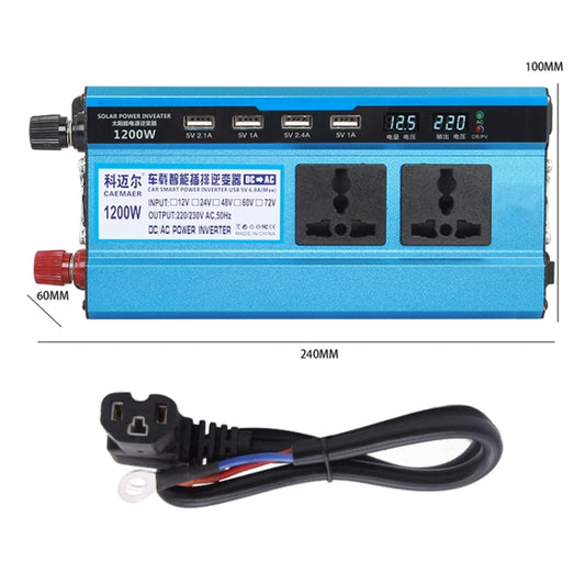 Carmaer 60V to 220V 1200W Double Socket Car Double Digital Display Inverter Household Power Converter by buy2fix