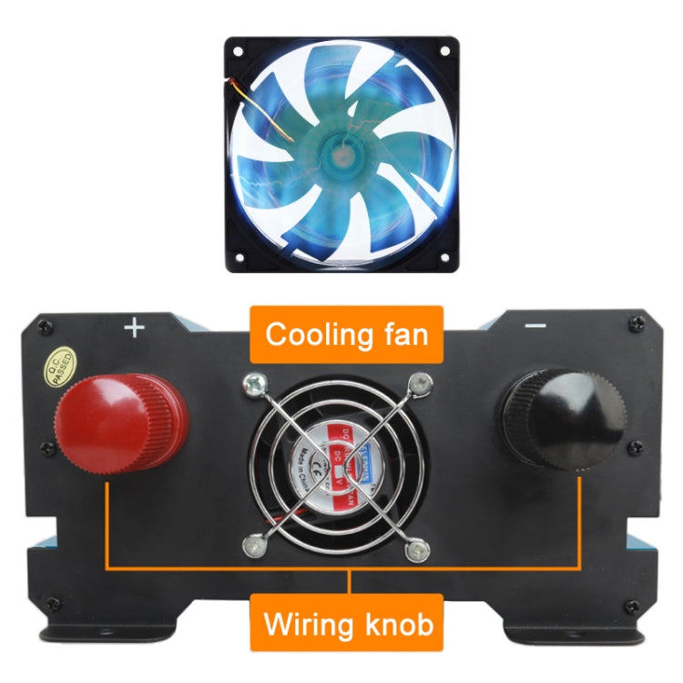 Carmaer 48V to 220V 2200W Three Socket Car Double Digital Display Inverter Household Power Converter by buy2fix