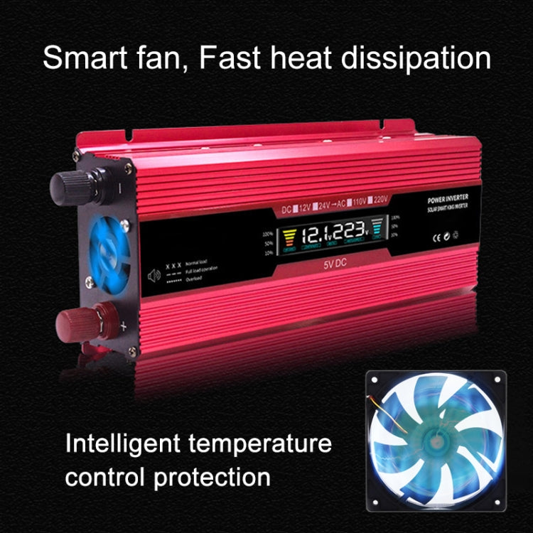 Carmaer Universal 24V to 220V 2000W Car LCD Display Inverter Household Power Converter by buy2fix