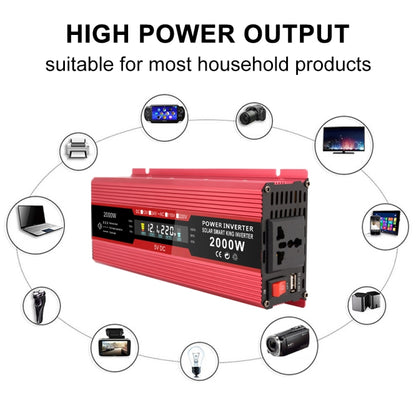 Carmaer Universal 24V to 220V 2000W Car LCD Display Inverter Household Power Converter by buy2fix