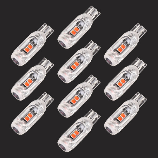 10 PCS T10 DC12V / 1W Car Clearance Light 5LEDs SMD-3030 Lamp Beads (Red Light)