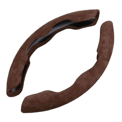 Car Universal Suede Steering Wheel Cover (Coffee) - In Car by buy2fix | Online Shopping UK | buy2fix