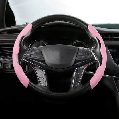 Car Universal Suede Steering Wheel Cover (Pink) - In Car by buy2fix | Online Shopping UK | buy2fix