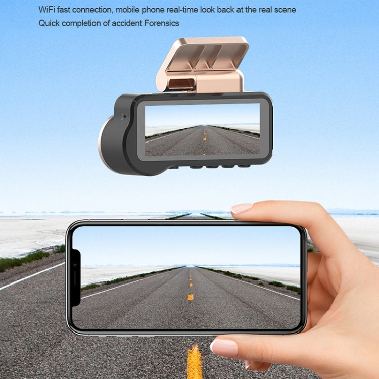F22 3.16 inch 1080P HD Night Vision WiFi Connected Driving Recorder with In-car View Camera by buy2fix