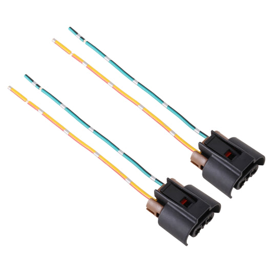 1 Pair 9005 Bulb Holder Base Female Socket with Cable for Toyota by buy2fix