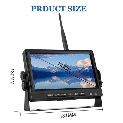 PZ710-W 7 inch Car Digital Wireless Rear-view Split-screen Monitor Dual Record - In Car by buy2fix | Online Shopping UK | buy2fix