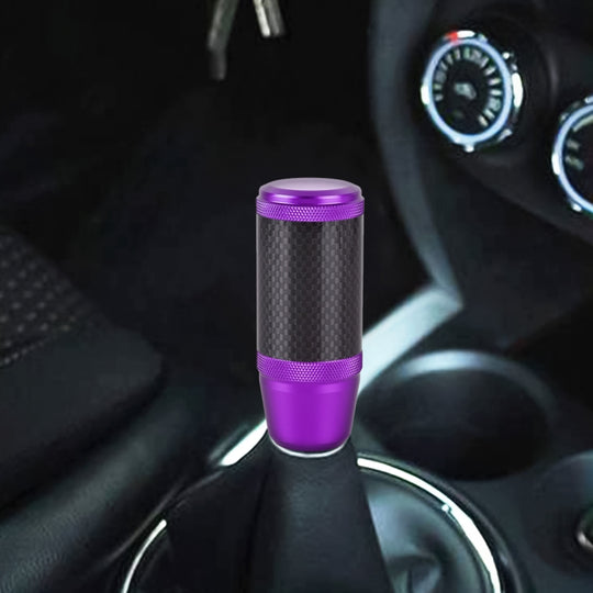Pommeau de levier de vitesse universel en fibre de carbone pour voiture (violet)